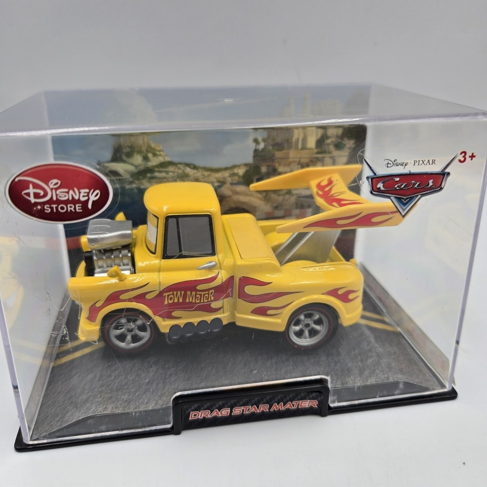 New DRAG STAR MATER Disney Store Pixar Cars 2 Die Cast 1:43 collector Hard Case